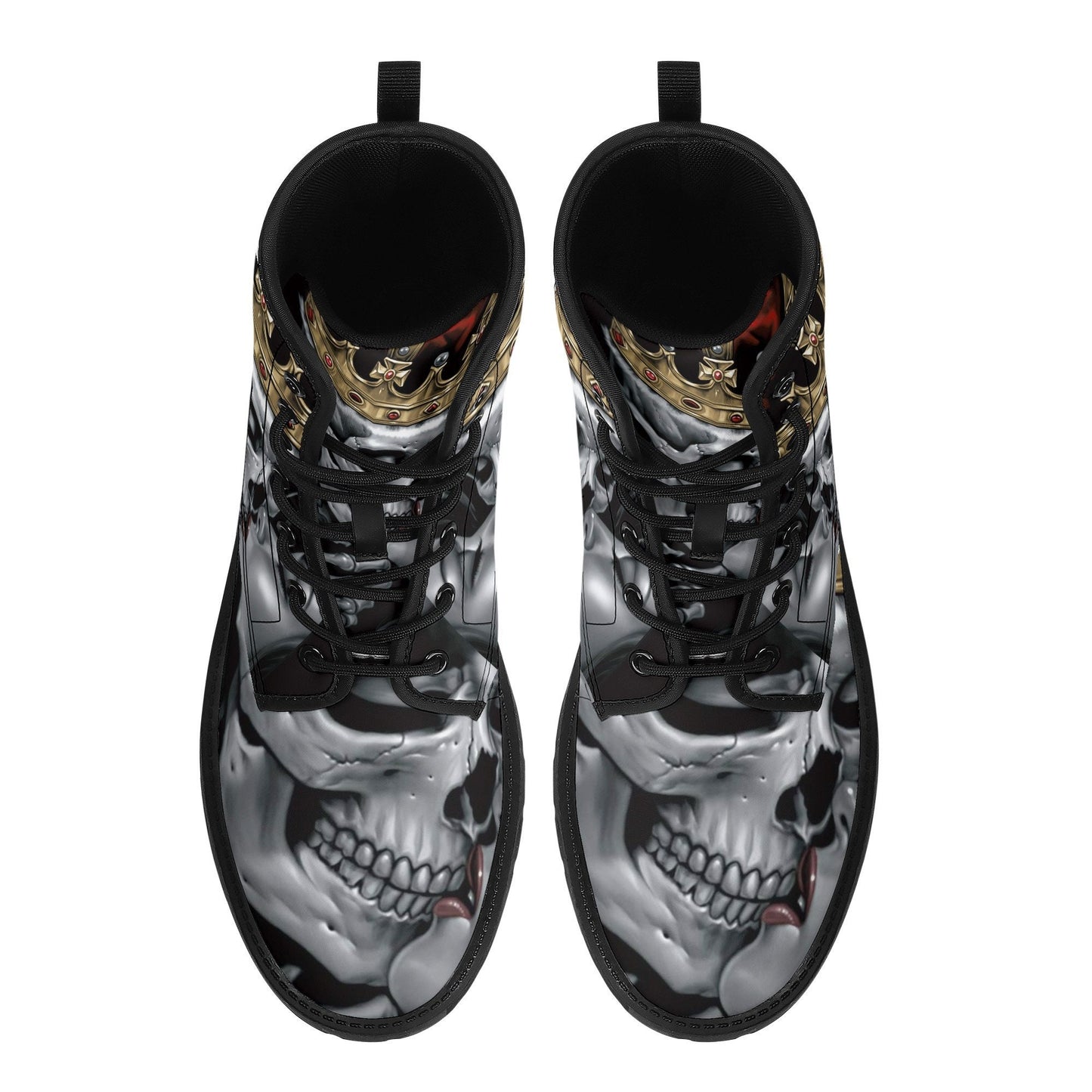 King Queen skull leather boots, Reaper skull boots for men women, Halloween boots for men skeleton boots skulls leather boots shoes sneakers