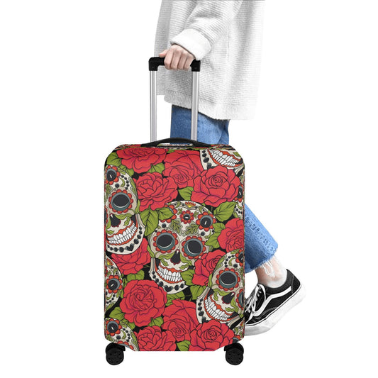 Day of the dead skull luggage covers, sugar candy skull suitcase covers, dia de los muertos calaveras mexican skull luggage suitcase covers