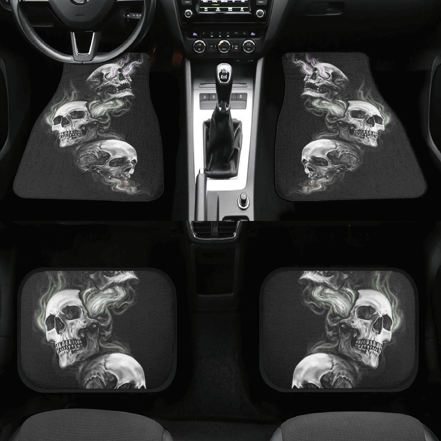 Gothic Skulls Car Seat Cover car mat Skeleton death seat cover mat Flaming skull car seat protector skull mat skeleton car mat seat tool