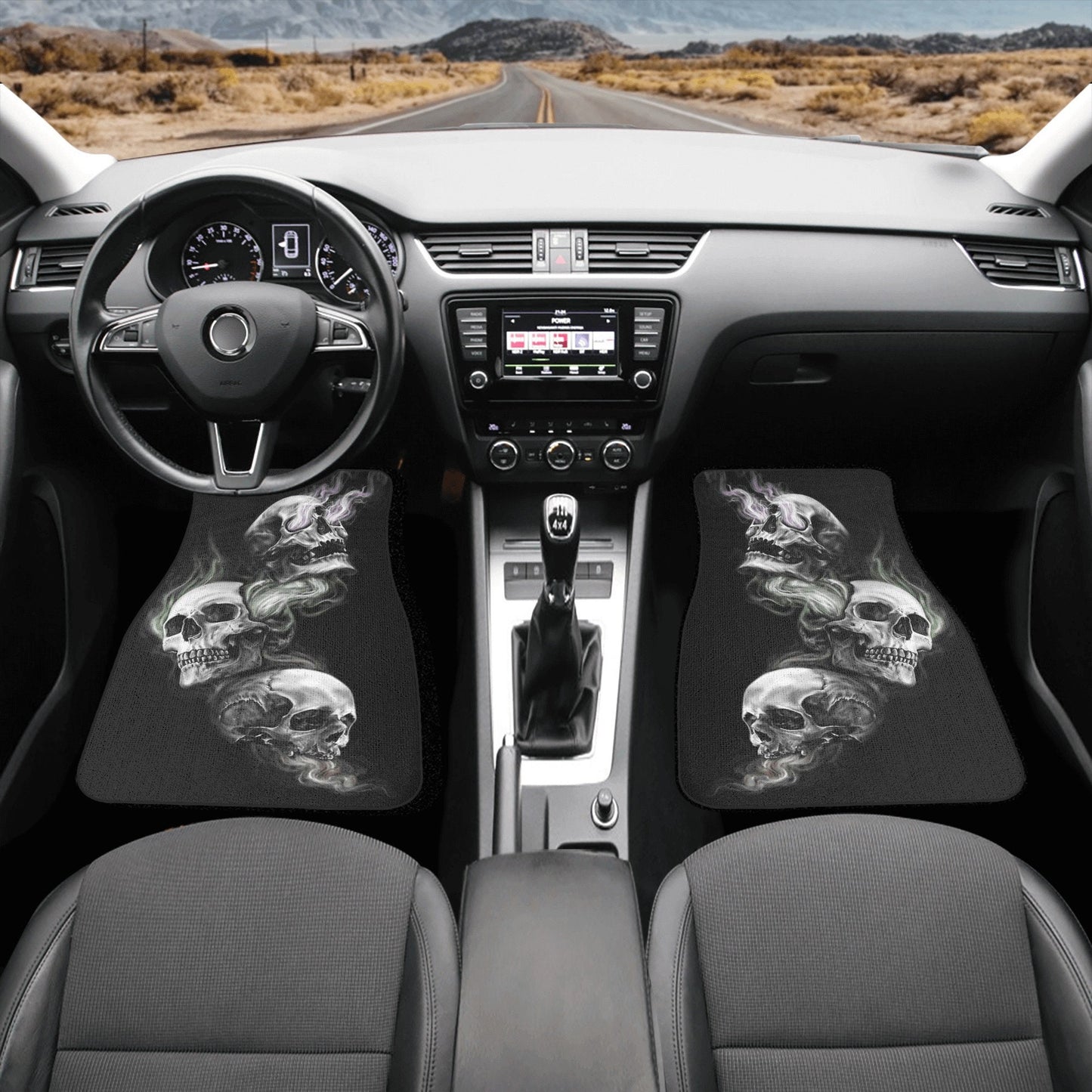 Gothic Skulls Car Seat Cover car mat Skeleton death seat cover mat Flaming skull car seat protector skull mat skeleton car mat seat tool