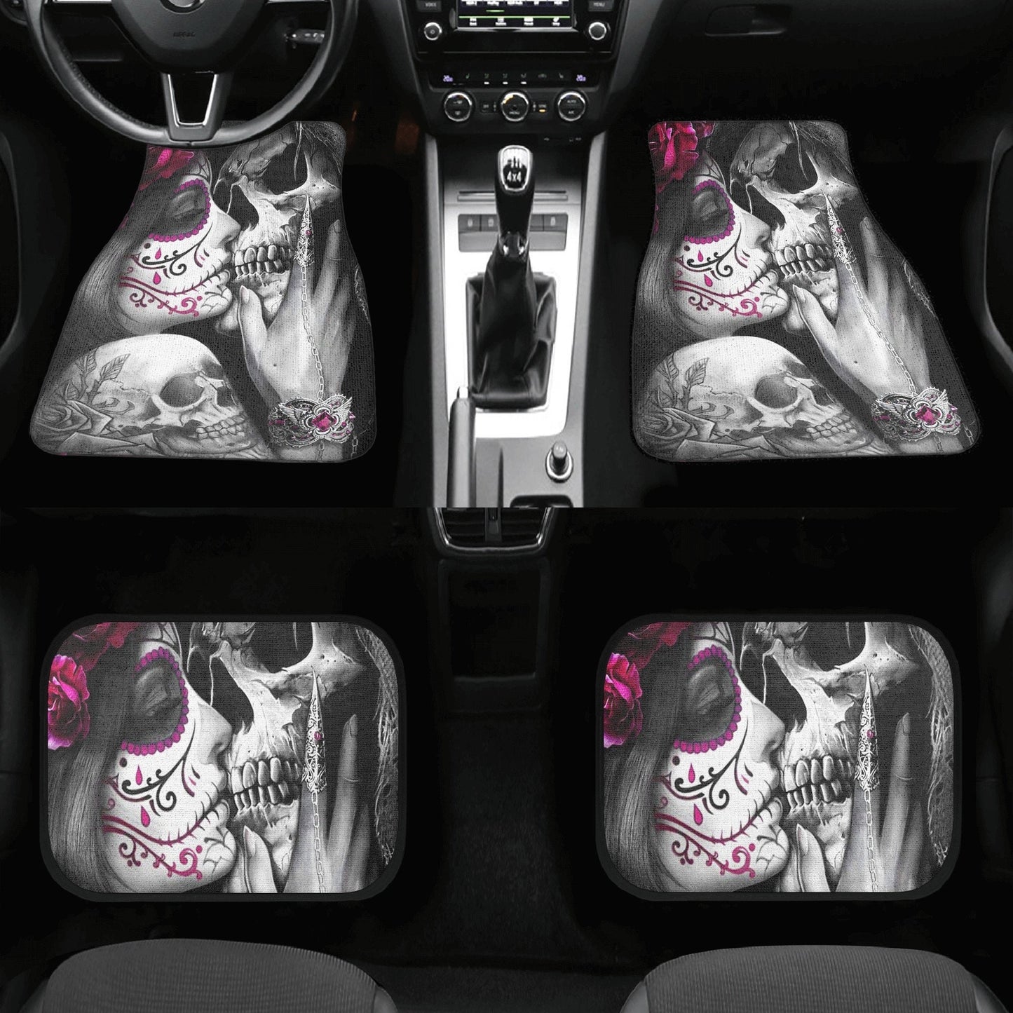 Candy skull girl Car Seat Covers car mat flower skull car seat protector Dia de los muertos girls car mat candy skull car seat cover mats