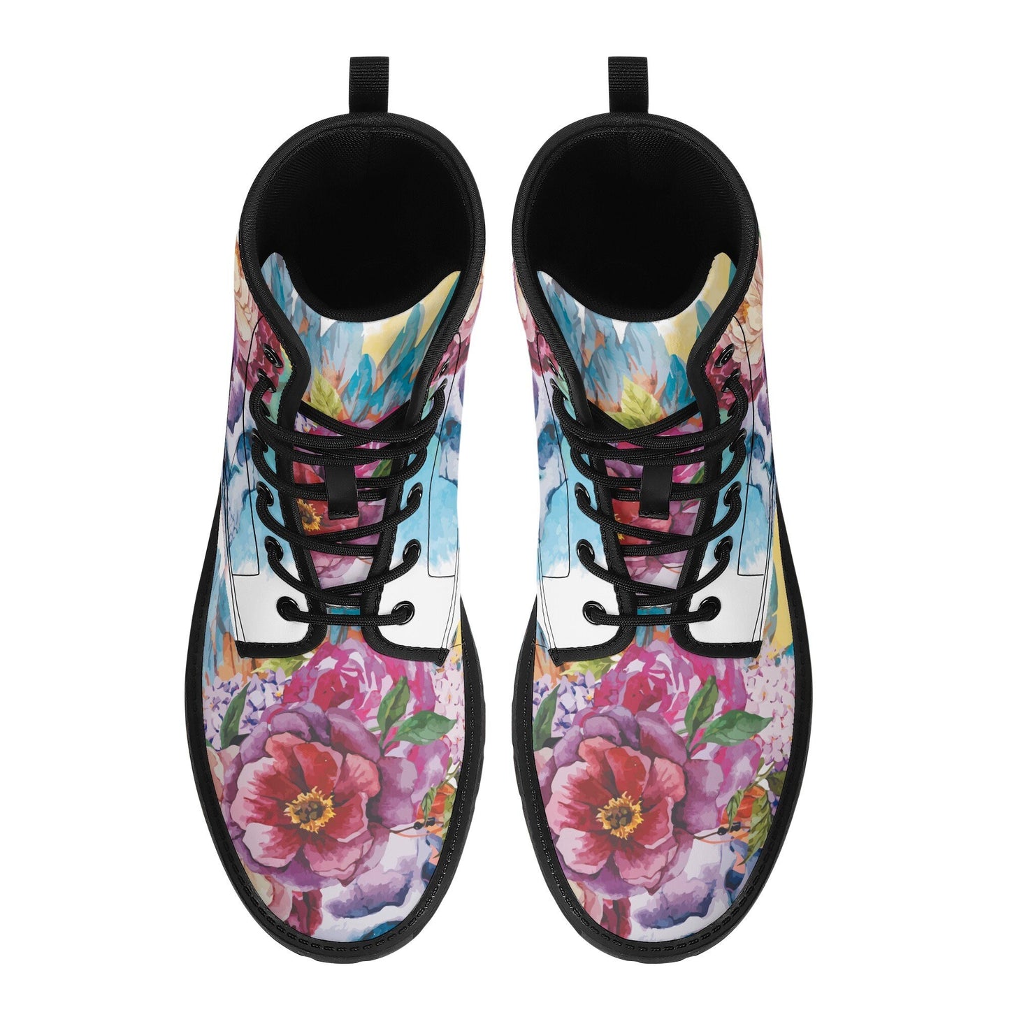 Beautiful floral skull boots for men women, Halloween gothic skull women boots skeleton boots, Rose skulls Halloween leather boots shoes