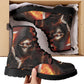 Reaper flaming skull boots for men women, Horror punisher skull gothic women boots skeleton boots, Skeleton fire skulls leather boots shoes