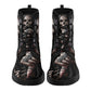 Grim reaper BOSS skull boots for men women, Gothic punisher skull women boots skeleton boots, Halloween punisher skulls leather boots shoes
