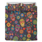 4pcs sugar skull bedding set, candy skull duvet cover set, day of the dead skull bedding set Halloween gothic skull duvet cover pillow cover