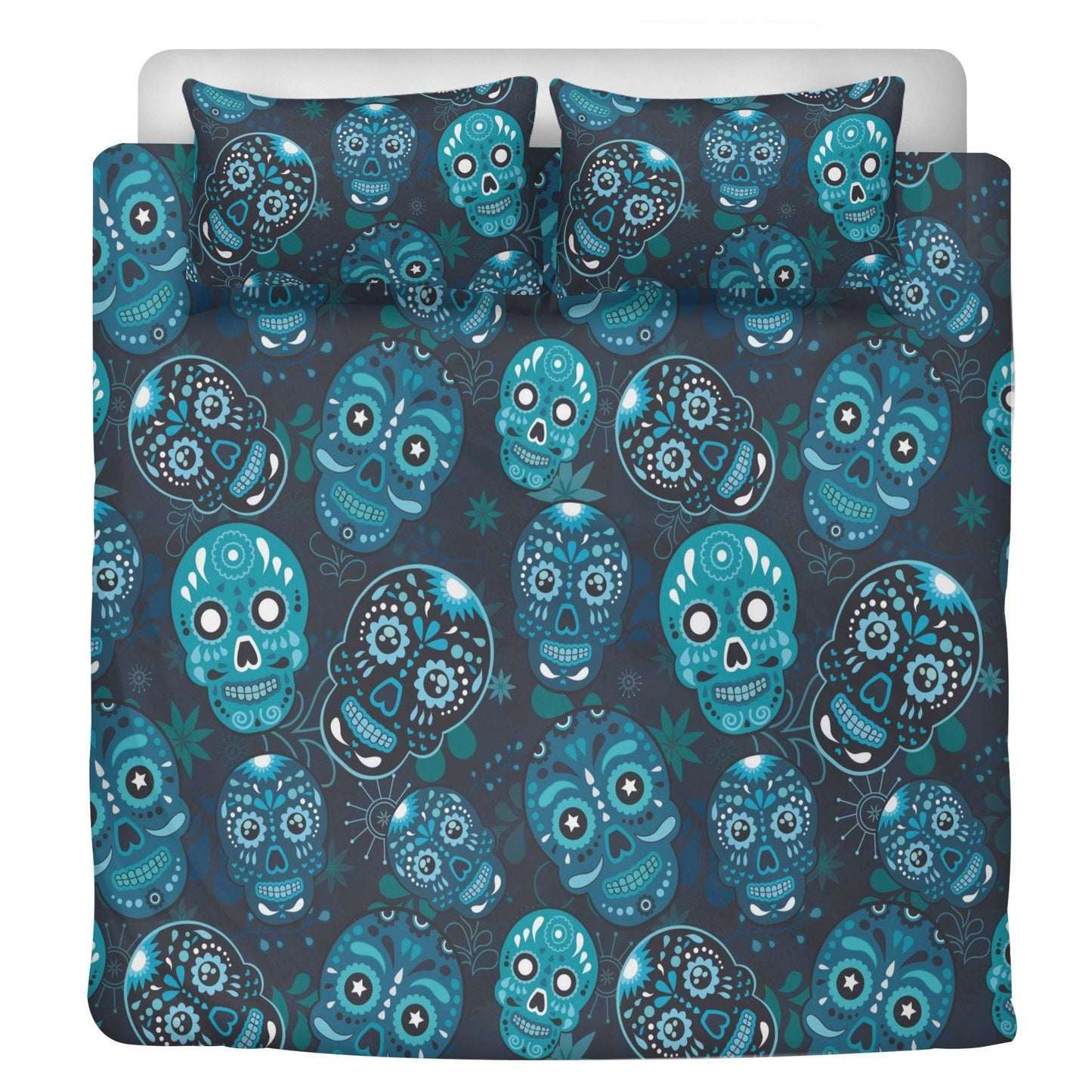 4pcs Mexican skull bedding duvet cover set, day of the dead skull bedding set, dia de los muertos sugar skull duvet cover set pillow covers