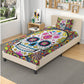 4pcs Floral sugar skull bedding duvet cover set, day of the dead skull candy skull bedding set, sugar skull duvet cover set pillow covers