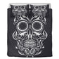 4pcs Floral sugar skull bedding duvet cover set, day of the dead skull candy skull bedding set, sugar skull duvet cover set pillow covers