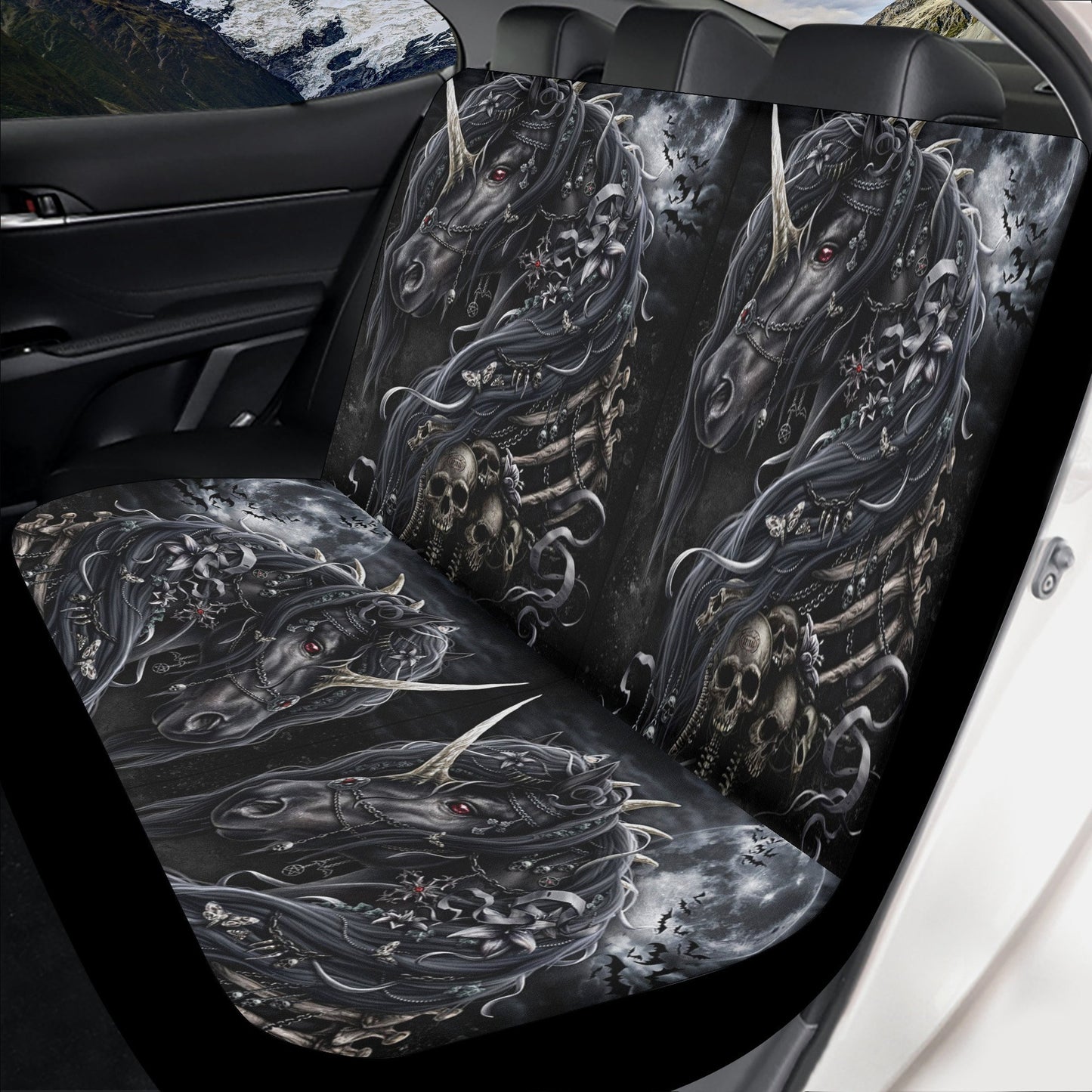Horse Skull Car Seat Cover car mat Skeleton death seat cover mat Gothic horse skull car seat protector skull mat skeleton car mat seat cover