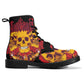 Floral skull leather boots, Halloween skull boots for men, flame skull boots for women, skull floral boots gothic skeleton men women boots