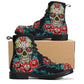 Mexico calaveras skull boots for men women, Dia de los muertos candy skull women boots skeleton boots, sugar skulls men leather boots shoes