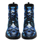 Flame skull leather boots, Halloween skull boots for men, skull in fire boots for women, skull floral boots gothic skeleton men women shoes