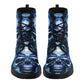 Flame skull leather boots, Halloween skull boots for men, skull in fire boots for women, skull floral boots gothic skeleton men women shoes