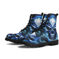 Flame skull leather boots, Halloween skull boots for men, skull in fire boots for women, skull floral boots gothic skeleton men women shoes
