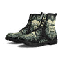 Gothic skull leather boots, Halloween skull boots for men, flame skull boots for women, skull floral boots horror skeleton men women boots