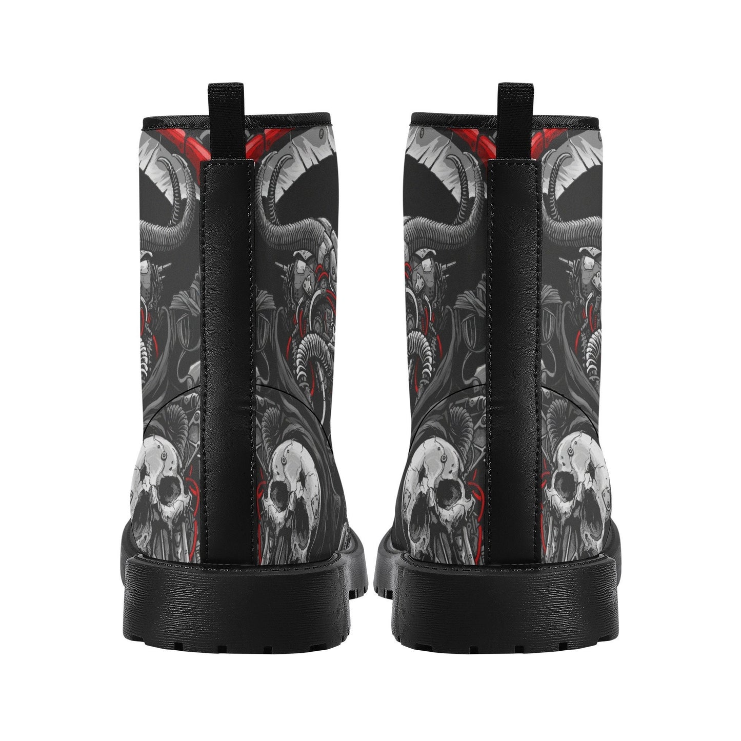 Grim reaper skull boots for men women, Gothic punisher skull women boots skeleton men boots, Halloween punisher skulls leather boots shoes