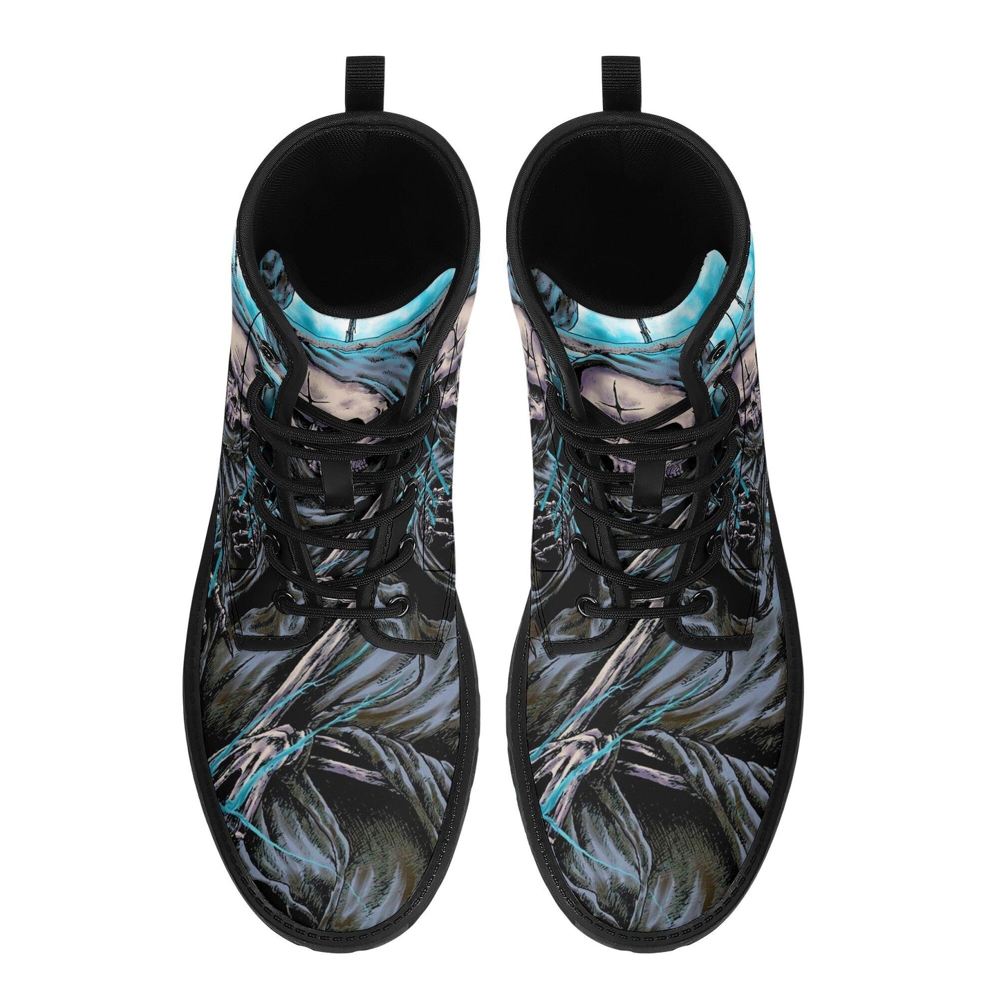 Horror reaper skull boots Streetwear shoes, Gothic punisher skull boots for men women, skeleton men boots, Halloween punisher leather boots