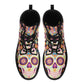 Sugar skull boots for men women, Dia de los muertos candy skull women boots skeleton leather boots, sugar skulls men leather boots shoes