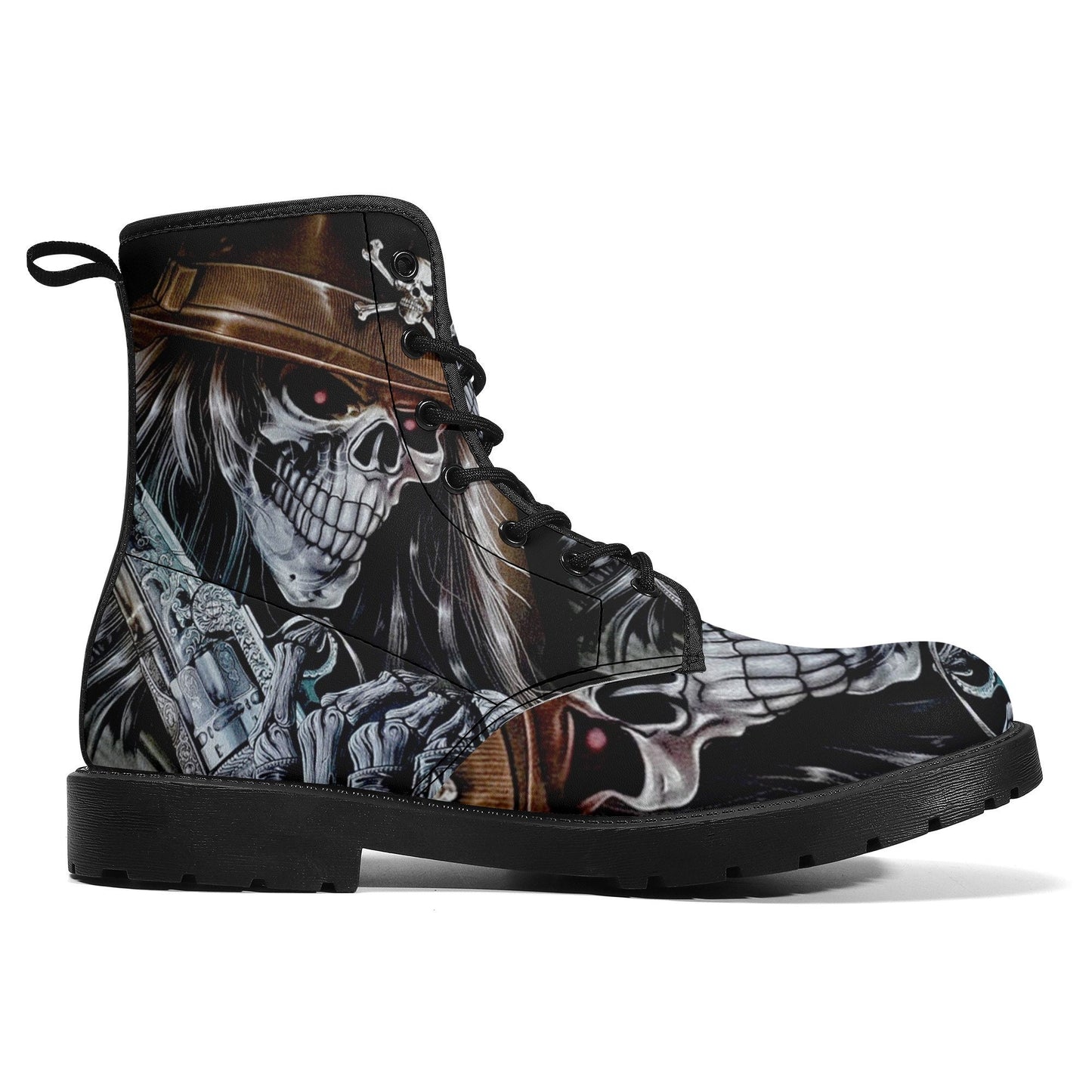 Grim reaper skull girl boots for men women shoes, Gothic skull boots for men women, skeleton men boots, Halloween motorcyle leather boots