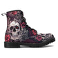 Floral skull boots Streetwear shoes, Gothic punisher skull boots for men women, skeleton men boots, Halloween Christmas skull leather boots