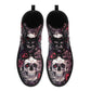 Floral skull boots Streetwear shoes, Gothic punisher skull boots for men women, skeleton men boots, Halloween Christmas skull leather boots