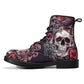 Floral skull boots Streetwear shoes, Gothic punisher skull boots for men women, skeleton men boots, Halloween Christmas skull leather boots