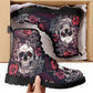 Floral skull boots Streetwear shoes, Gothic punisher skull boots for men women, skeleton men boots, Halloween Christmas skull leather boots