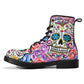 Dia de los muertos leather boots, sugar skull boots for men women, skull women's boots candy skull women's boots Mexican skull leather boots