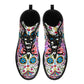 Dia de los muertos leather boots, sugar skull boots for men women, skull women's boots candy skull women's boots Mexican skull leather boots
