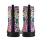 Dia de los muertos leather boots, sugar skull boots for men women, skull women's boots candy skull women's boots Mexican skull leather boots
