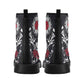 Floral skull leather boots,  rose skull boots for men women, Halloween skull women's boots, skeleton boots, grim reaper skull leather boots
