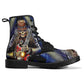 Guitarist skull boots, skeleton shoes, Gothic guitar skull boots for men women, skeleton men boots, Halloween Christmas skull leather boots