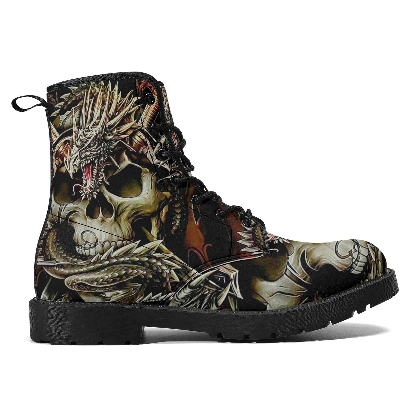 Dragon skull girl boots for men women shoes, Reaper skull boots for men women, Christmas men boots, Halloween Punisher skull leather boots
