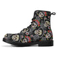 Day of the dead skull leather boots, sugar skull boots for men women skull women's boots candy skull combat boots Mexico gothic skull  boots
