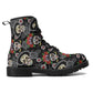 Day of the dead skull leather boots, sugar skull boots for men women skull women's boots candy skull combat boots Mexico gothic skull  boots