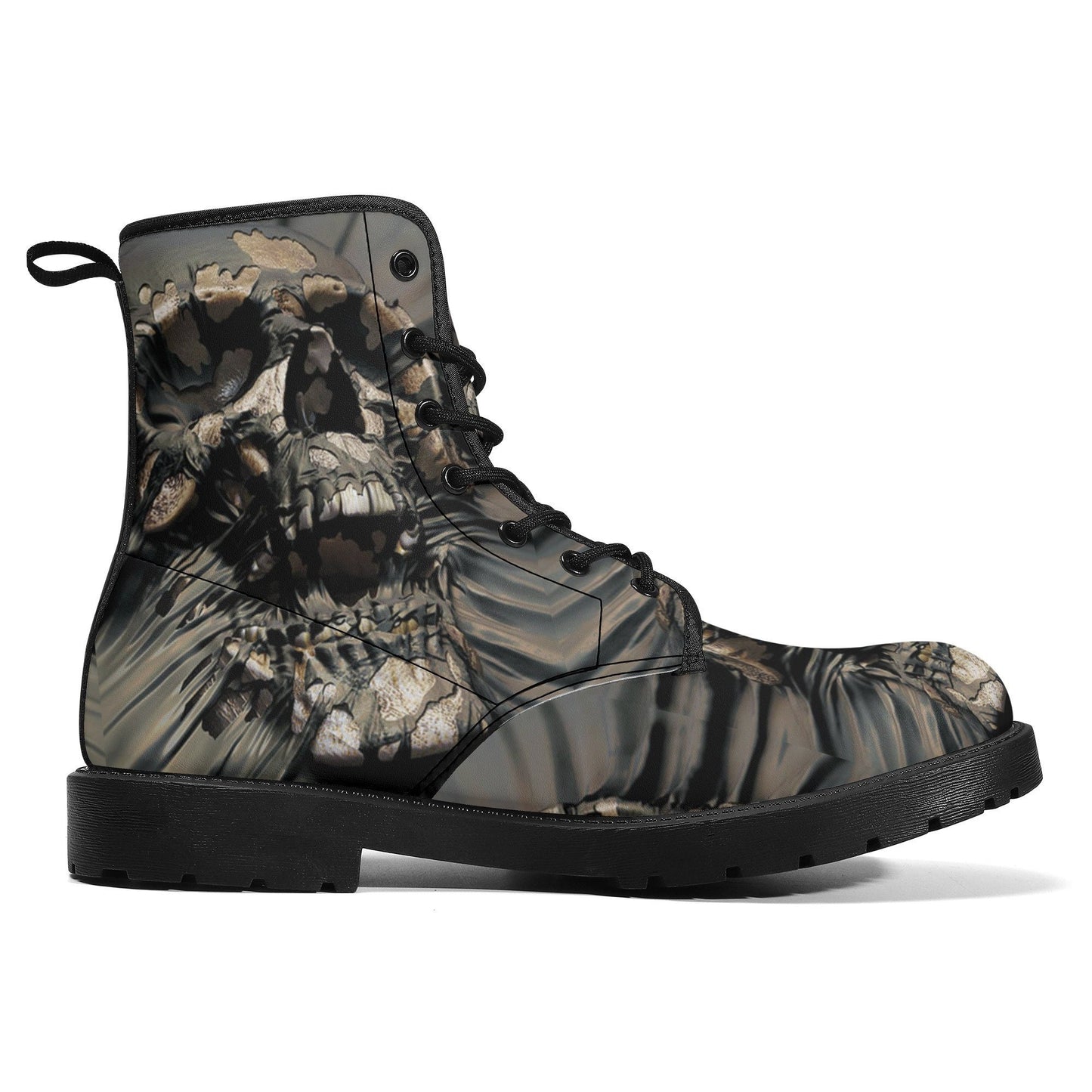 Gothic skull boots for men women, Death punisher skull gothic women boots skeleton boots, Halloween reaper leather boots shoes streetwear
