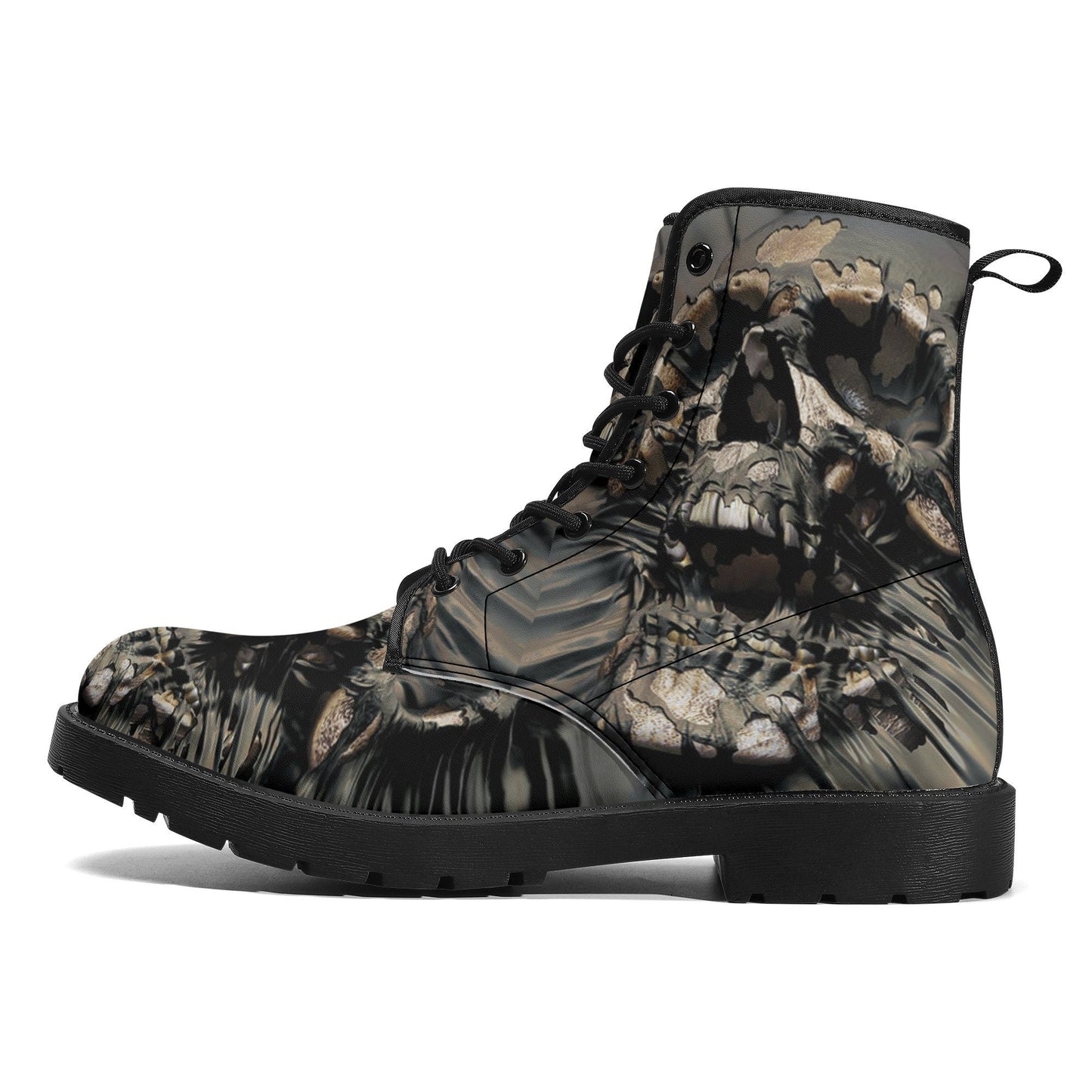 Gothic skull boots for men women, Death punisher skull gothic women boots skeleton boots, Halloween reaper leather boots shoes streetwear