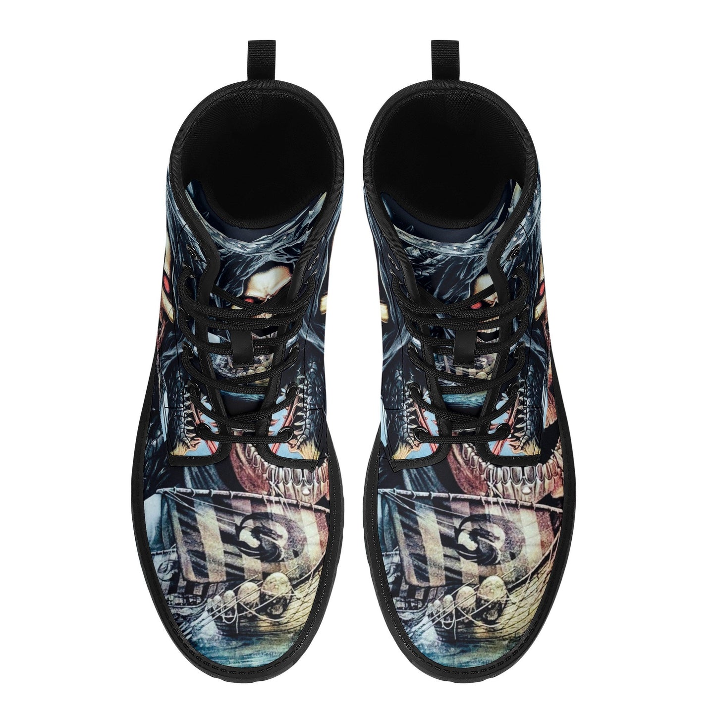 Gothic skull boots for men women, Death punisher skull gothic women boots skeleton boots, Halloween reaper leather boots shoes streetwear