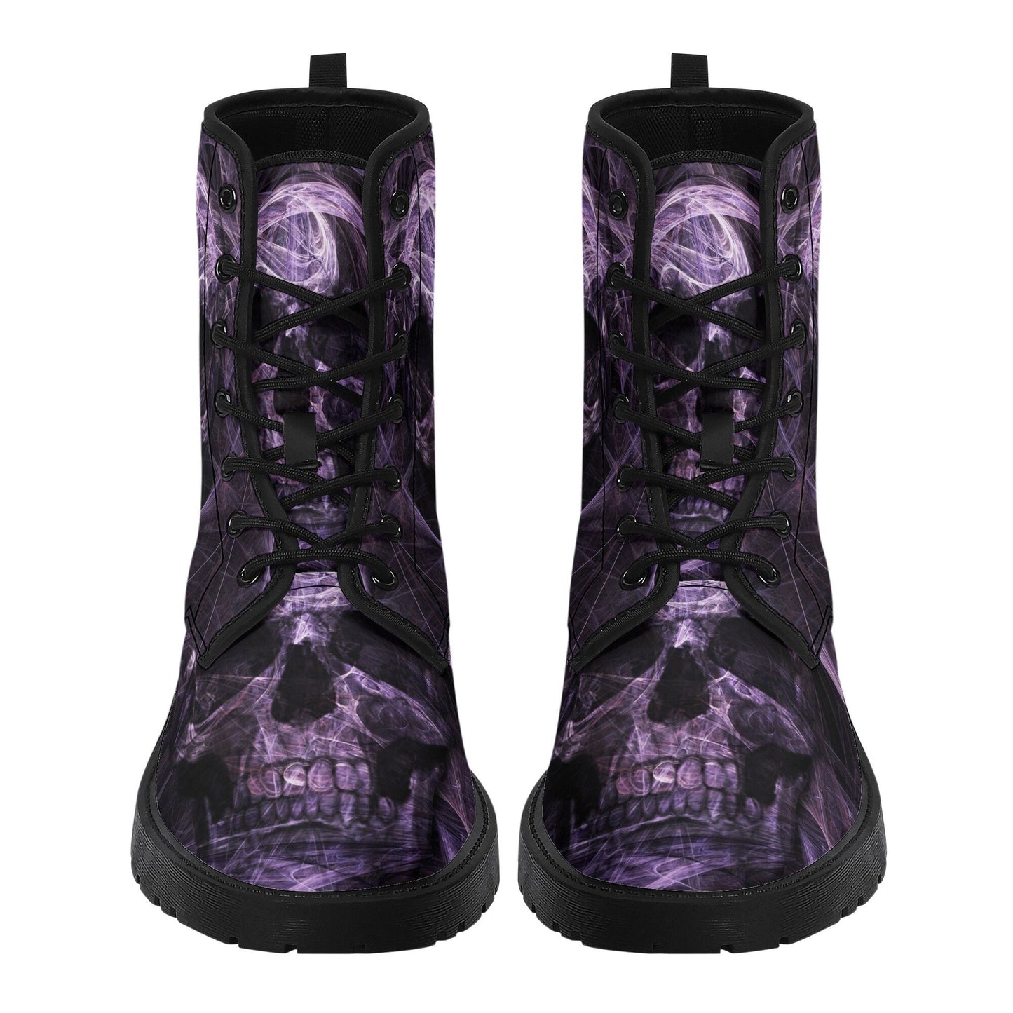 Flame skull grim reaper boots for men women, Flaming skull gothic women boots skeleton boots, Halloween Christmas leather skull boots shoes