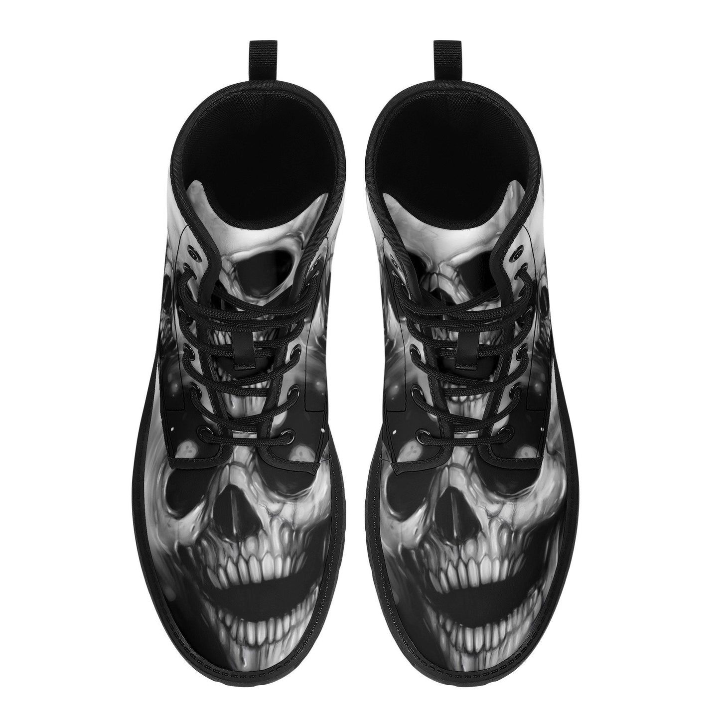 Gothic skull grim reaper boots for men women, Goth skull gothic women boots skeleton boots, Halloween grim reaper leather skull boots shoes
