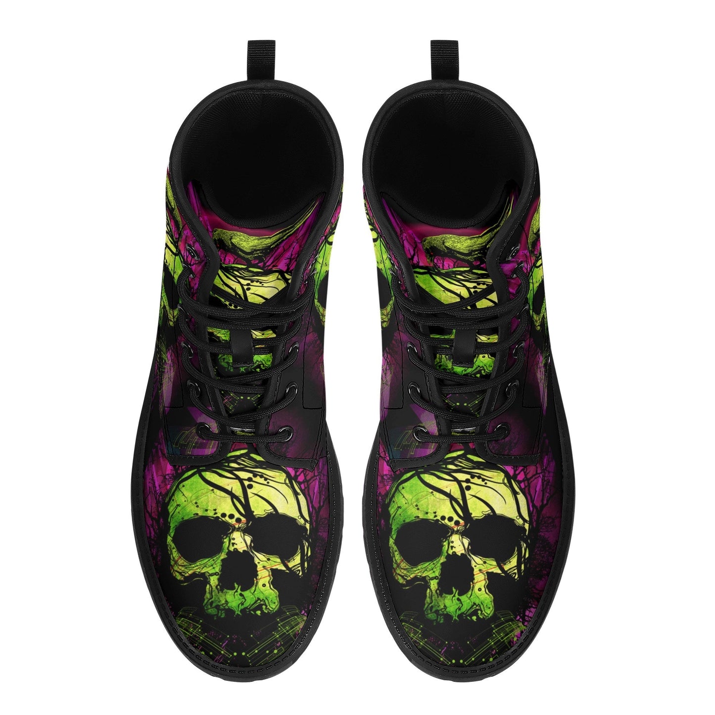 Green skull grim reaper boots for men women, Halloween skull gothic women boots skeleton boots, Death blue skull leather skull boots shoes