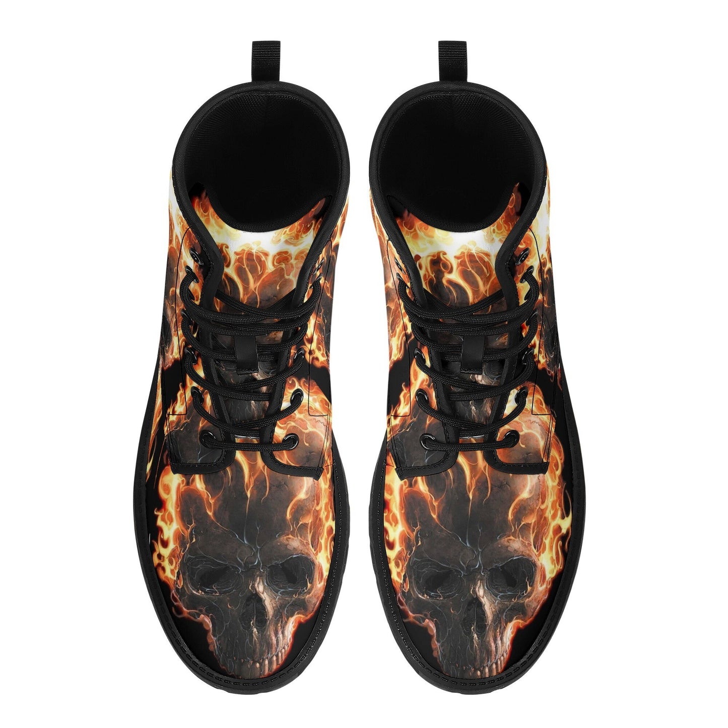 Fire skull grim reaper boots for men women, Flame skull gothic women boots skeleton boots, Flaming grim reaper leather skull boots shoes