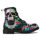 Awesome skull grim reaper boots for men women, Halloween skull gothic women boots skeleton boots, Goth grim reaper leather skull boots shoes
