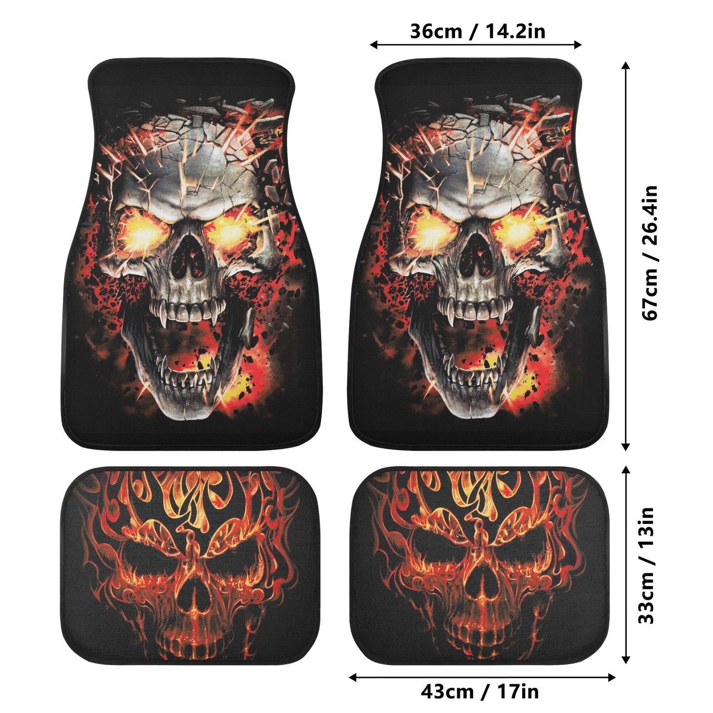 Flaming skull Car Seat Cover car mat Halloween skull seat cover mat ghost car seat protector cover Gothic mat skeleton car mat seat covers