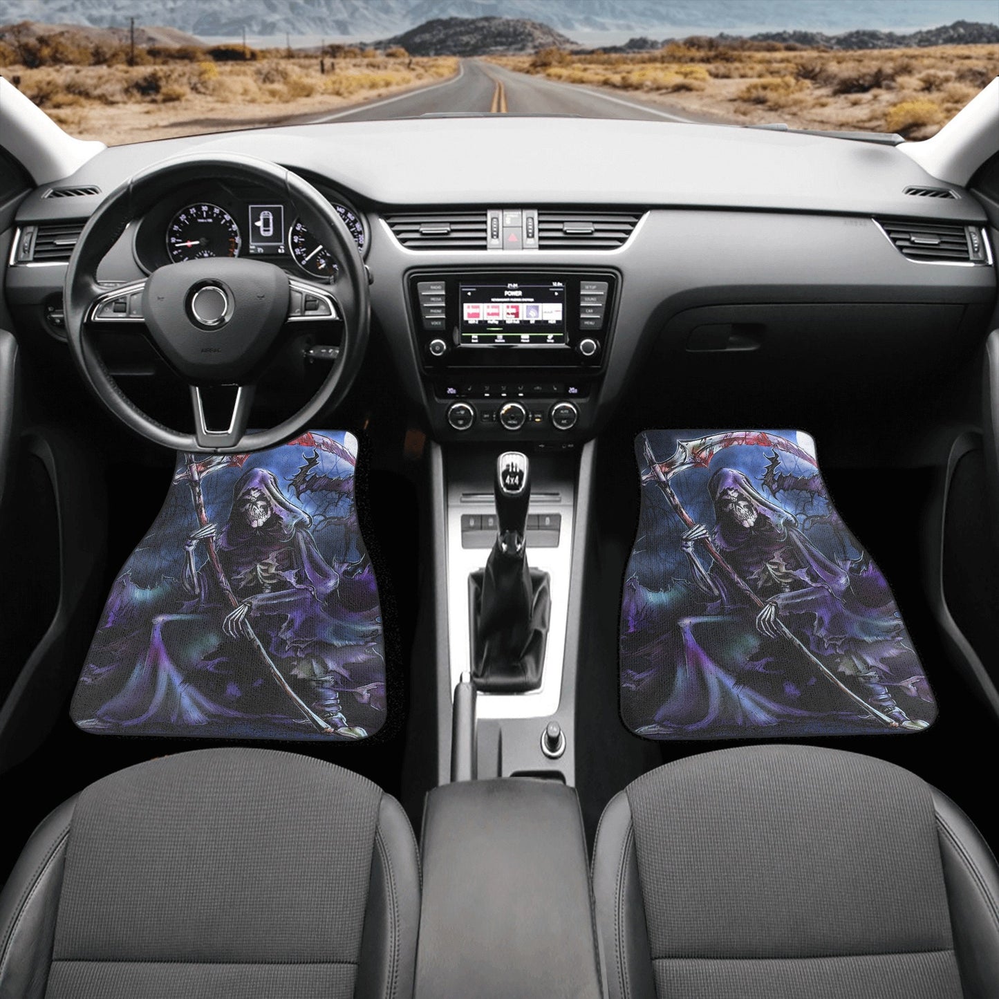 Grim reaper skull Car Seat Cover car mat skeleton skull seat cover mat ghost car seat protector cover Gothic mat skeleton car mat seat cover