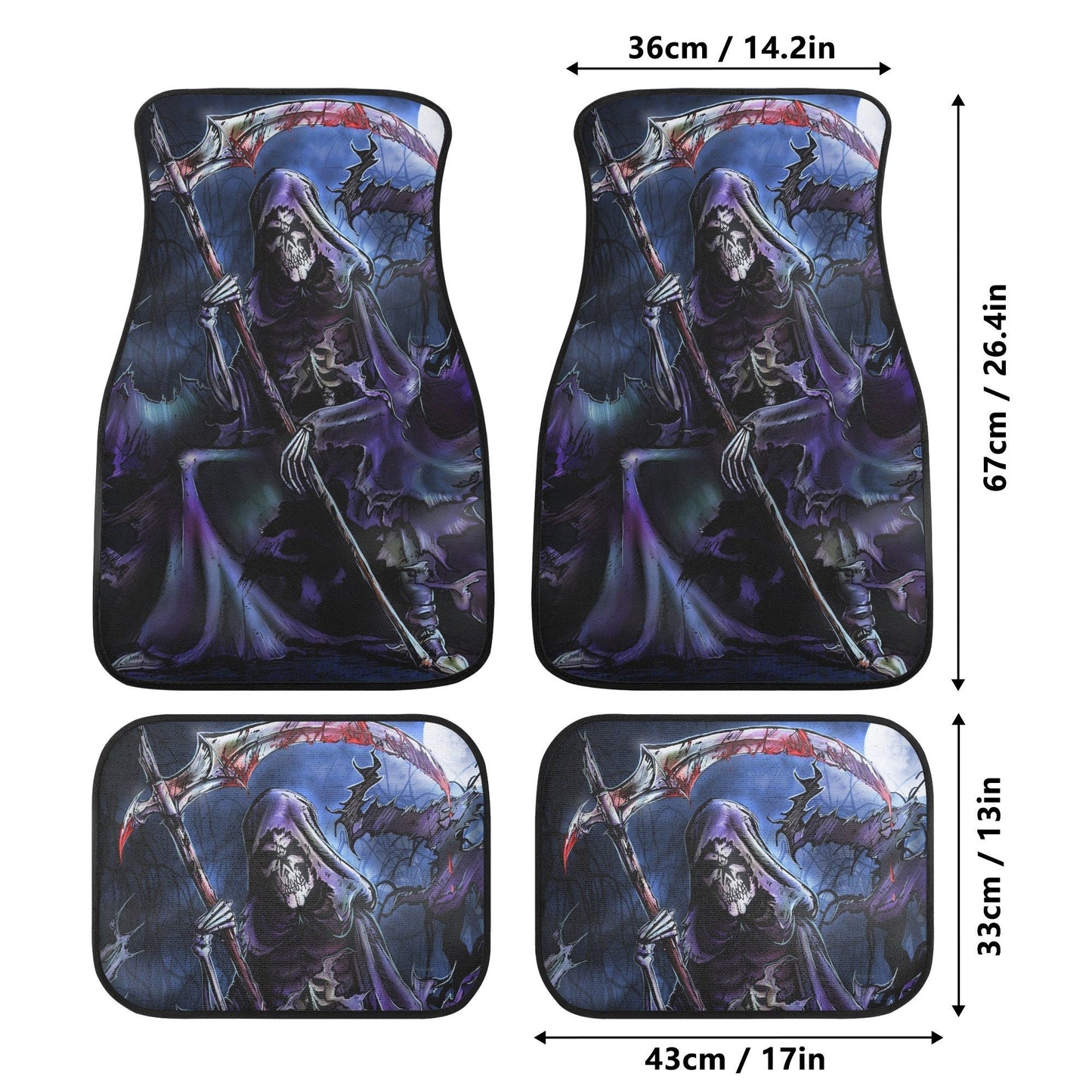 Grim reaper skull Car Seat Cover car mat skeleton skull seat cover mat ghost car seat protector cover Gothic mat skeleton car mat seat cover