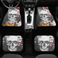 Skull Car Seat Cover car mat full set, Halloween car seat cover mat, Floral skull car mat, skeleton gothic skull car mat seat protector