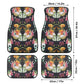 Skull Car Seat Cover car mat full set, Halloween car seat cover mat, Floral skull seat cover for car, gothic skull car mat seat protector