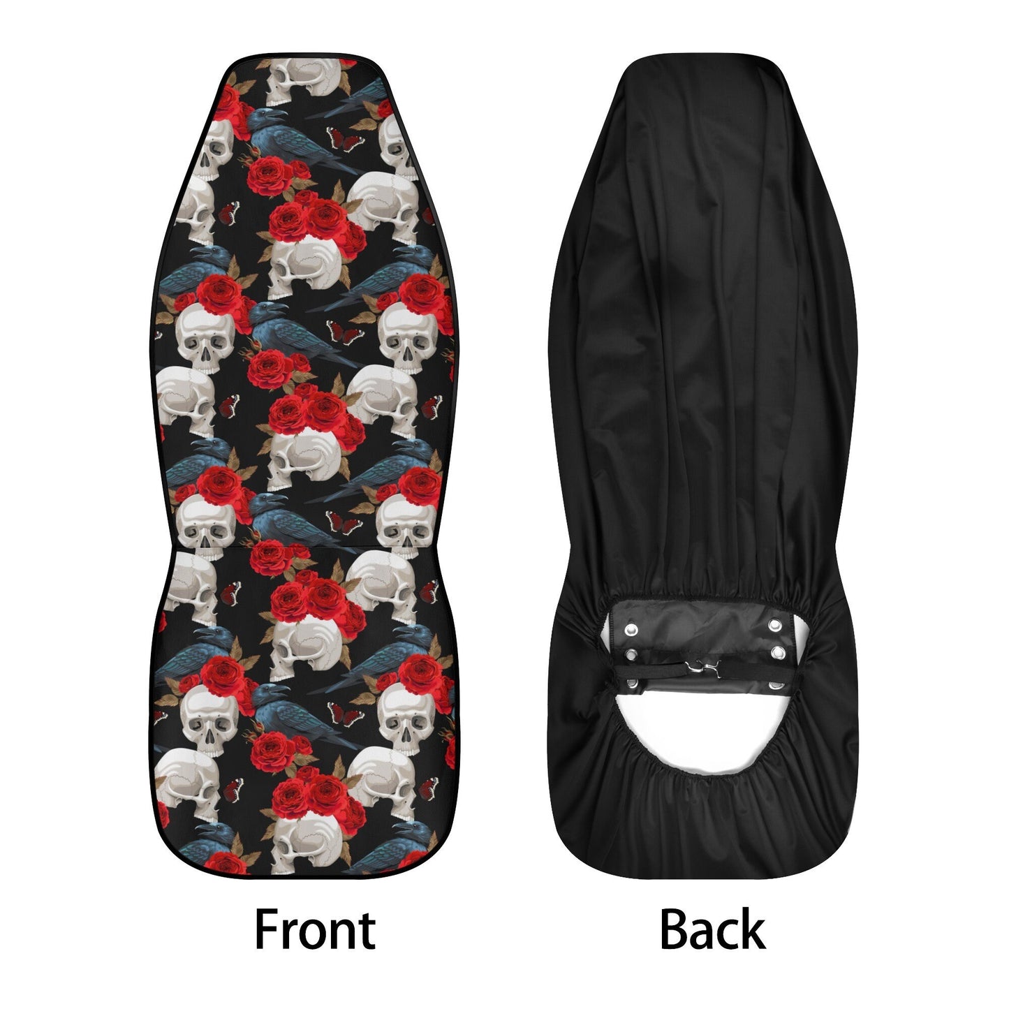 Skull Car Seat Cover car mat full set, Halloween car seat cover mat, Floral skull seat cover for car gothic skull mat seat protector for car