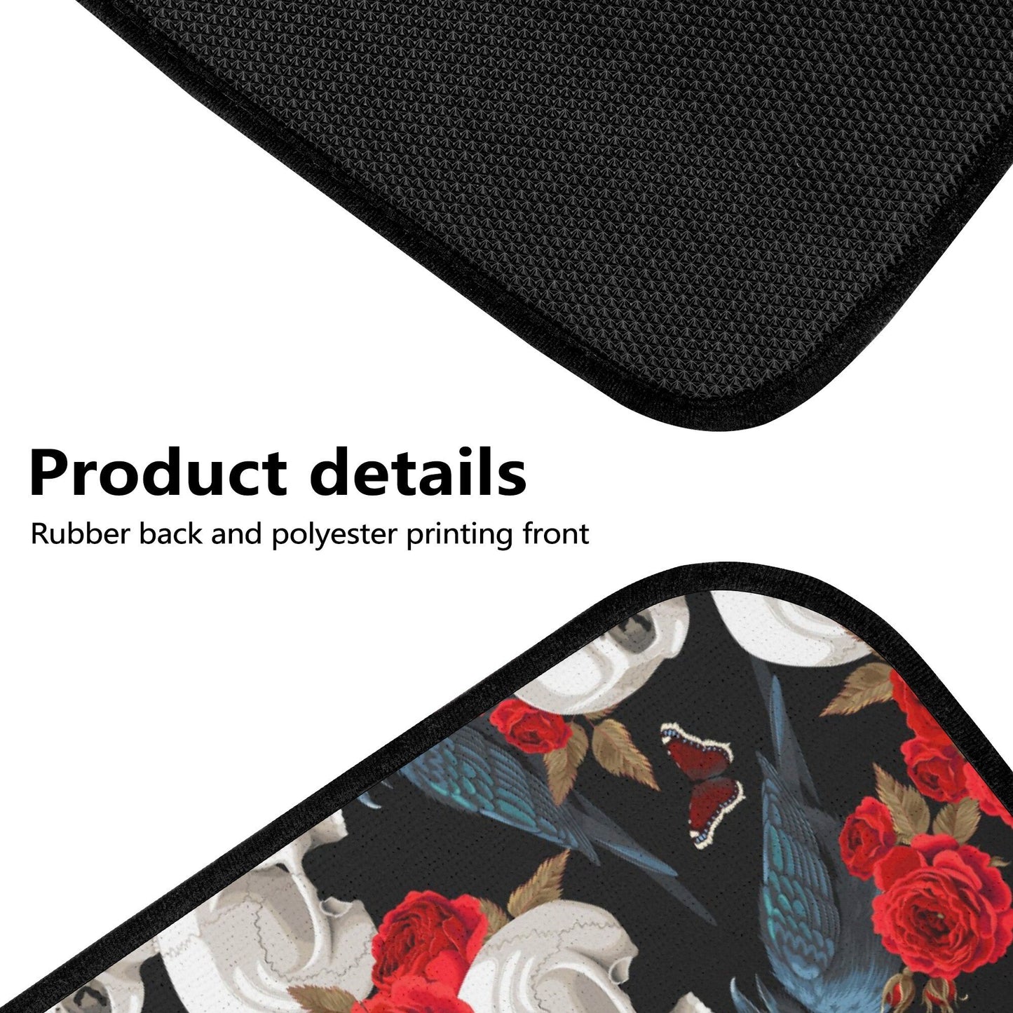 Skull Car Seat Cover car mat full set, Halloween car seat cover mat, Floral skull seat cover for car gothic skull mat seat protector for car